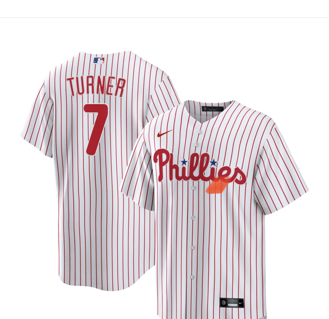 Men Philadelphia Phillies 7 Turner white with red strips MLB Jerseys